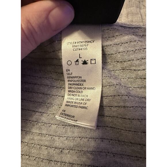 Harley Davidson Rhinestone Lace Hem Tank Top Womens Large Gray Tiered Biker Chic - Picture 5 of 10